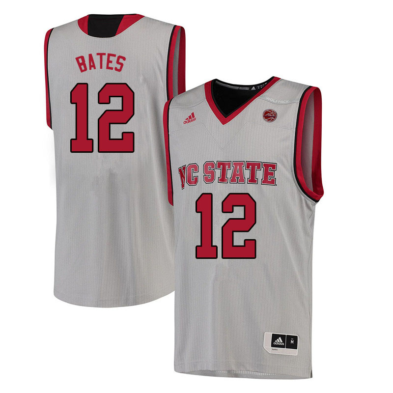 Men #12 Manny Bates NC State Wolfpack College Basketball Jerseys Sale-White - Click Image to Close